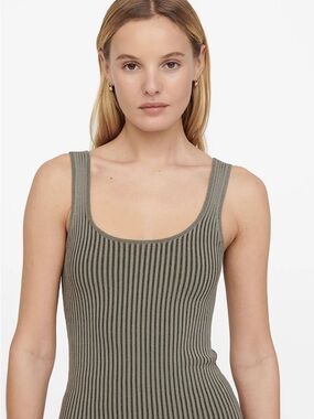 Anine Bing Josie Tank Khaki And Olive
